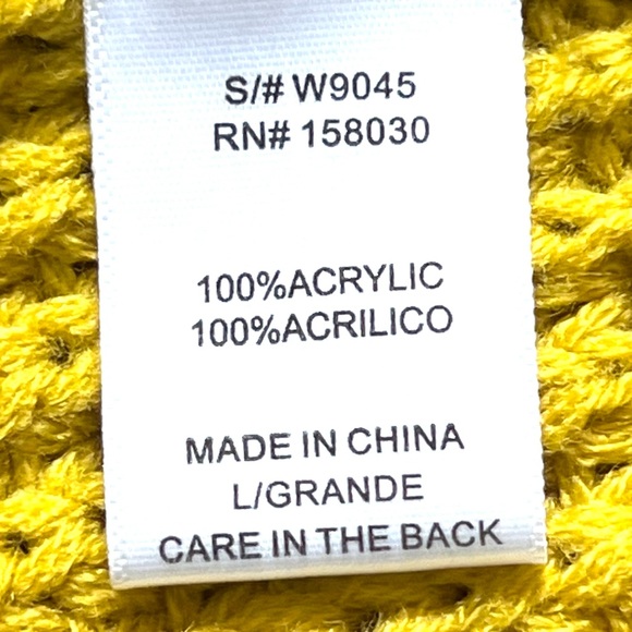 Love Tree Women's Frayed Sweater Yellow Size Large Good Condition - Picture 9 of 9